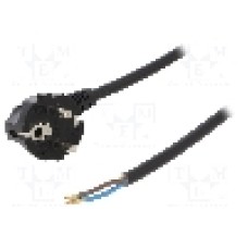 Cablu alimentare AC, 4m, 3 fire, culoare negru, cabluri, CEE 7/7 (E/F) ştecar in unghi, SCHUKO mufa, PLASTROL - W-97184