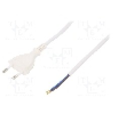 Cablu alimentare AC, 5m, 2 fire, culoare alb, cabluri, CEE 7/16 (C) mufa, PLASTROL - W-97149