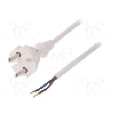 Cablu alimentare AC, 5m, 2 fire, culoare alb, cabluri, CEE 7/17 (C) mufa, PLASTROL - W-98343