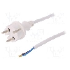 Cablu alimentare AC, 5m, 2 fire, culoare alb, cabluri, CEE 7/17 (C) mufa, PLASTROL - W-98367