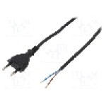 Cablu alimentare AC, 5m, 2 fire, culoare negru, cabluri, CEE 7/16 (C) mufa, PLASTROL - W-97150