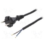 Cablu alimentare AC, 5m, 2 fire, culoare negru, cabluri, CEE 7/17 (C) mufa, PLASTROL - W-97196