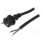 Cablu alimentare AC, 5m, 2 fire, culoare negru, cabluri, CEE 7/17 (C) mufa, PLASTROL - W-97206