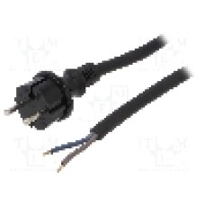 Cablu alimentare AC, 5m, 2 fire, culoare negru, cabluri, CEE 7/17 (C) mufa, PLASTROL - W-97206
