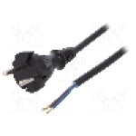 Cablu alimentare AC, 5m, 2 fire, culoare negru, cabluri, CEE 7/17 (C) mufa, PLASTROL - W-98344