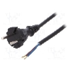 Cablu alimentare AC, 5m, 2 fire, culoare negru, cabluri, CEE 7/17 (C) mufa, PLASTROL - W-98344