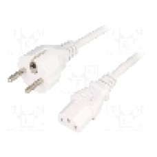 Cablu alimentare AC, 5m, 3 fire, culoare alb, CEE 7/7 (E/F) mufa, IEC C13 mama, LIAN DUNG - 