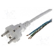 Cablu alimentare AC, 5m, 3 fire, culoare alb, cabluri, CEE 7/7 (E/F) mufa, LIAN DUNG - 