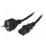 Cablu alimentare AC, 5m, 3 fire, culoare negru, CEE 7/7 (E/F) mufa, IEC C13 mama, LIAN DUNG - 