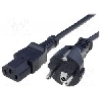 Cablu alimentare AC, 5m, 3 fire, culoare negru, CEE 7/7 (E/F) mufa, IEC C13 mama, SCHURTER - 6052.0026