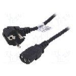 Cablu alimentare AC, 5m, 3 fire, culoare negru, CEE 7/7 (E/F) ştecar in unghi, IEC C13 mama, AKYGA - AK-PC-05A