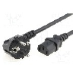 Cablu alimentare AC, 5m, 3 fire, culoare negru, CEE 7/7 (E/F) ştecar in unghi, IEC C13 mama, LIAN DUNG - 