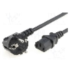 Cablu alimentare AC, 5m, 3 fire, culoare negru, CEE 7/7 (E/F) ştecar in unghi, IEC C13 mama, LIAN DUNG - 