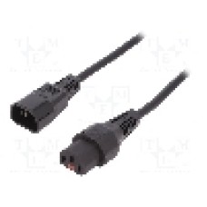 Cablu alimentare AC, 5m, 3 fire, culoare negru, IEC C13 mama, IEC C14 tata, IEC LOCK - IEC-PC1071