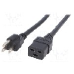 Cablu alimentare AC, 5m, 3 fire, culoare negru, IEC C19 mama, NEMA 5-15 (B) mufa, LIAN DUNG - 