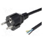 Cablu alimentare AC, 5m, 3 fire, culoare negru, cabluri, CEE 7/7 (E/F) mufa, LIAN DUNG - 