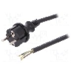 Cablu alimentare AC, 5m, 3 fire, culoare negru, cabluri, CEE 7/7 (E/F) mufa, SCHUKO mufa, PLASTROL - W-97211