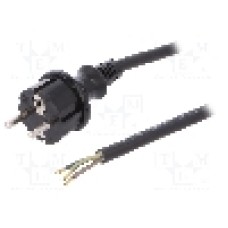 Cablu alimentare AC, 5m, 3 fire, culoare negru, cabluri, CEE 7/7 (E/F) mufa, SCHUKO mufa, PLASTROL - W-97211