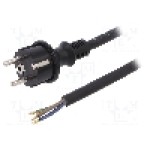 Cablu alimentare AC, 5m, 3 fire, culoare negru, cabluri, CEE 7/7 (E/F) mufa, SCHUKO mufa, PLASTROL - W-97216