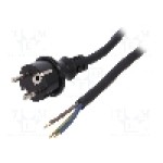 Cablu alimentare AC, 5m, 3 fire, culoare negru, cabluri, CEE 7/7 (E/F) mufa, SCHUKO mufa, PLASTROL - W-97279