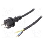 Cablu alimentare AC, 5m, 3 fire, culoare negru, cabluri, CEE 7/7 (E/F) mufa, SCHUKO mufa, PLASTROL - W-98397