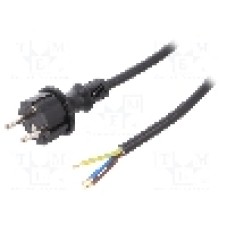 Cablu alimentare AC, 5m, 3 fire, culoare negru, cabluri, CEE 7/7 (E/F) mufa, SCHUKO mufa, PLASTROL - W-98397