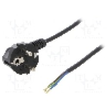 Cablu alimentare AC, 5m, 3 fire, culoare negru, cabluri, CEE 7/7 (E/F) ştecar in unghi, SCHUKO mufa, PLASTROL - W-97162