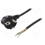 Cablu alimentare AC, 5m, 3 fire, culoare negru, cabluri, CEE 7/7 (E/F) ştecar in unghi, SCHUKO mufa, PLASTROL - W-97174