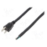 Cablu alimentare AC, 5m, 3 fire, culoare negru, cabluri, NEMA 5-15 (B) mufa, LIAN DUNG - 