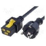 Cablu alimentare AC, 6m, 3 fire, culoare negru, CEE 7/7 (E/F) mufa, IEC C19 mama, SCHURTER - 6051.2123