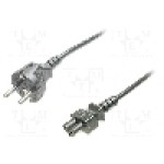 Cablu alimentare AC, 750mm, 3 fire, culoare negru, CEE 7/7 (E/F) mufa, IEC C5 mama, ASSMANN - AK-440115-008-S