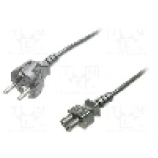 Cablu alimentare AC, 750mm, 3 fire, culoare negru, CEE 7/7 (E/F) mufa, IEC C5 mama, ASSMANN - AK-440115-008-S