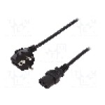 Cablu alimentare AC, 750mm, {{Numar miezuri}} fire, culoare negru, CEE 7/7 (E/F) ştecar in unghi, IEC C13 mama, ASSMANN - AK-440109-008-S