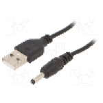 Cablu alimentare DC, DC 3,5/1,00 mufa, USB A mufa, negru, 1,8m, GEMBIRD - CC-USB-AMP35-6