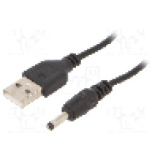 Cablu alimentare DC, DC 3,5/1,00 mufa, USB A mufa, negru, 1,8m, GEMBIRD - CC-USB-AMP35-6