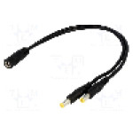 Cablu alimentare DC, DC 5,5/2,1 mufa x2, DC 5,5/2,1 soclu, negru, 0,2m, ESPE - DC.SPL.0200.0020