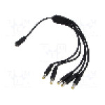 Cablu alimentare DC, DC 5,5/2,1 mufa x5, DC 5,5/2,1 soclu, negru, 0,35m, ESPE - DC.SPL.0600.0035