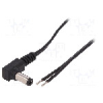 Cablu alimentare DC, cabluri, DC 5,5/2,1 mufa, negru, 0,23m, ESPE - KAB-0.25MWT2.1/L
