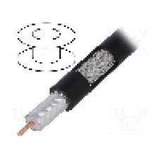 Cablu coaxial, RG11, 1m, dublu ecranat, 75Ω, TELESTE, S1160BEFCU