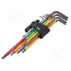 Set chei Torx®, {{Material}}, TX10, TX15, TX20, TX25, TX27, TX30, TX40, TX08, TX09, lungime {{Lungime totala}}, WERA - 05024480001