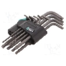 Set chei Torx®, {{Material}}, TX10, TX15, TX20, TX25, TX27, TX30, TX40, TX08, TX09, lungime {{Lungime totala}}, WERA - 05073598001