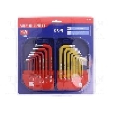 Set chei imbus, Torx®, otel crom-vanadium, HEX 1,5mm, HEX 2,5mm, HEX 2mm, HEX 3mm, HEX 4mm, HEX 5mm, HEX 6mm, HEX 8mm, HEX 10mm, TX10, TX15, TX20, TX25, TX27, TX30, TX40, TX45, TX50, Workpro - W022009