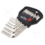 Set chei imbus, oţel crom-vanadium, HEX 1,5mm, HEX 2,5mm, HEX 2mm, HEX 3mm, HEX 4mm, HEX 5mm, HEX 6mm, lungime {{Lungime totala}}, WIHA - 01172