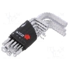 Set chei imbus, sferic, otel crom-vanadium, HEX 1,5mm, HEX 2,5mm, HEX 2mm, HEX 3mm, HEX 4mm, HEX 5mm, HEX 6mm, HEX 8mm, HEX 10mm, WIHA - 40410