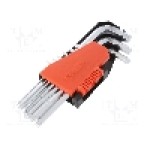 Set chei imbus, sferic, otel crom-vanadium, HEX 2,5mm, HEX 2mm, HEX 3mm, HEX 4mm, HEX 5mm, HEX 6mm, HEX 7mm, HEX 8mm, HEX 10mm, HEX 12mm, YATO - YT-0509