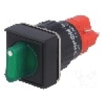 Comutator rotativ, 2 pozitii, ONPOW - LAS1F-11X/2/G/24V Comutator rotativ, 2 pozitii, ONPOW - LAS1F-11X/2/G/24V