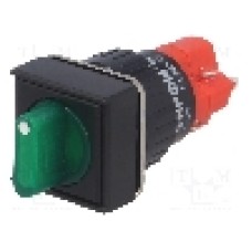 Comutator rotativ, 2 pozitii, ONPOW - LAS1F-11X/2/G/24V