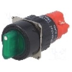 Comutator rotativ, 2 pozitii, ONPOW - LAS1Y-11X/2/G/12V Comutator rotativ, 2 pozitii, ONPOW - LAS1Y-11X/2/G/12V