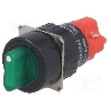 Comutator rotativ, 2 pozitii, ONPOW - LAS1Y-11X/2/G/12V