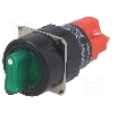 Comutator rotativ, 2 pozitii, ONPOW - LAS1Y-11X/2/G/24V